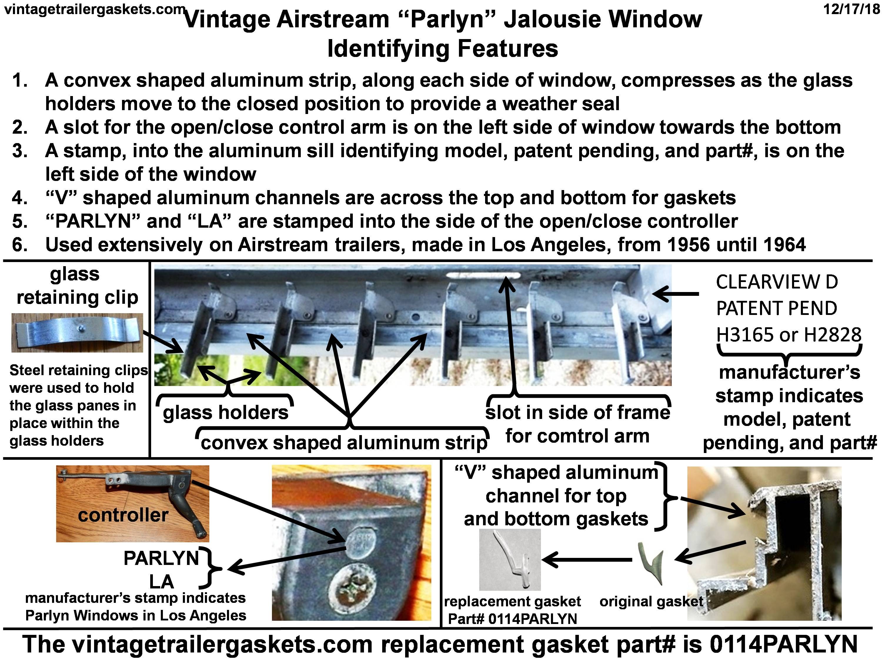 Airstream Parlyn Vintage Jalousie Window